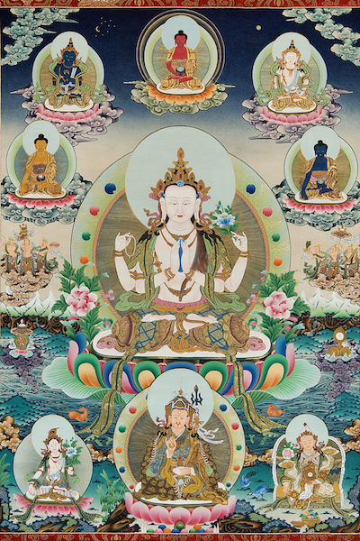 Chenrezig and Five Wisdom Buddhas (Photo to purchase)
